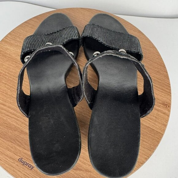 Munro Black Heeled Sandals Rhinestone‎ Size 10N Narrow - Picture 6 of 9